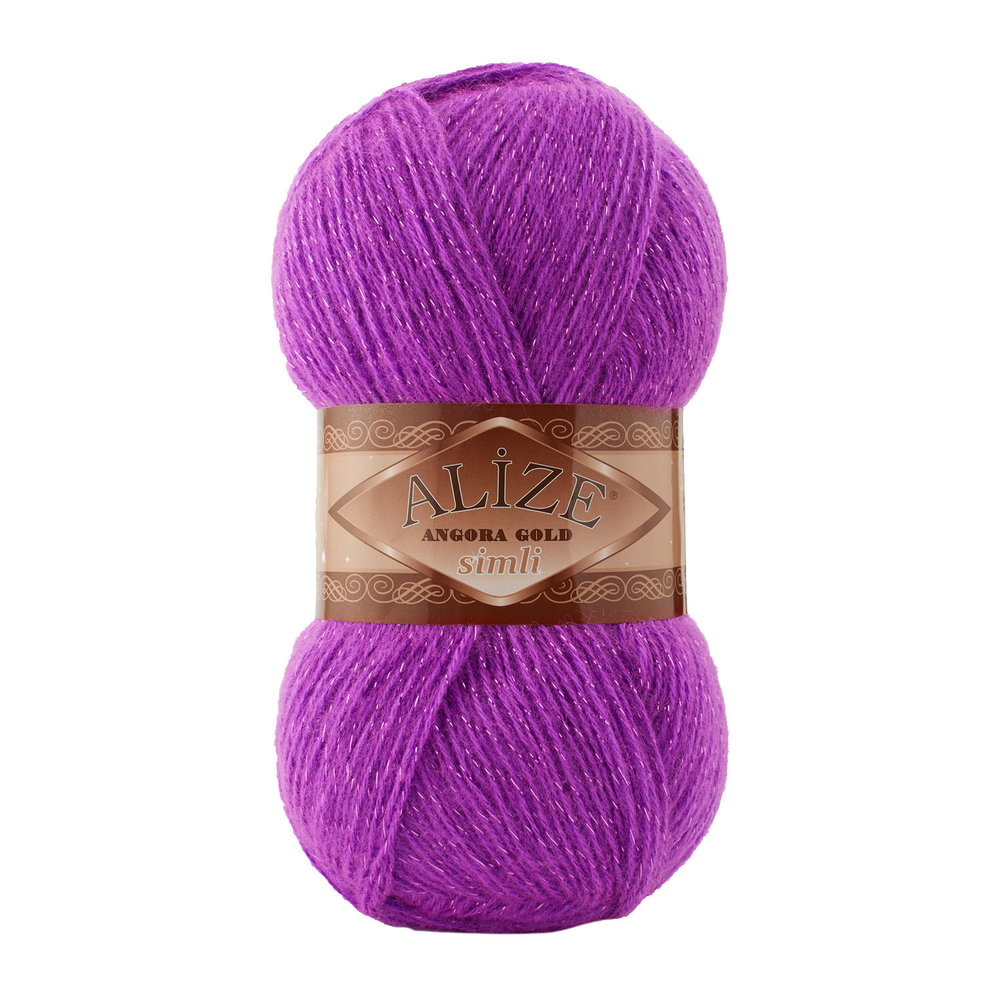 Пряжа Angora Gold Simli, 100 г, 500м, 20%шерcть,75%акрил,5% металлик (цена за 1 шт)