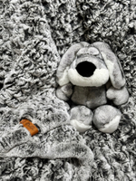 Вязаный плед из натурального меха рекс 200*150 см (серый сноутоп, окрас меха в два тона)