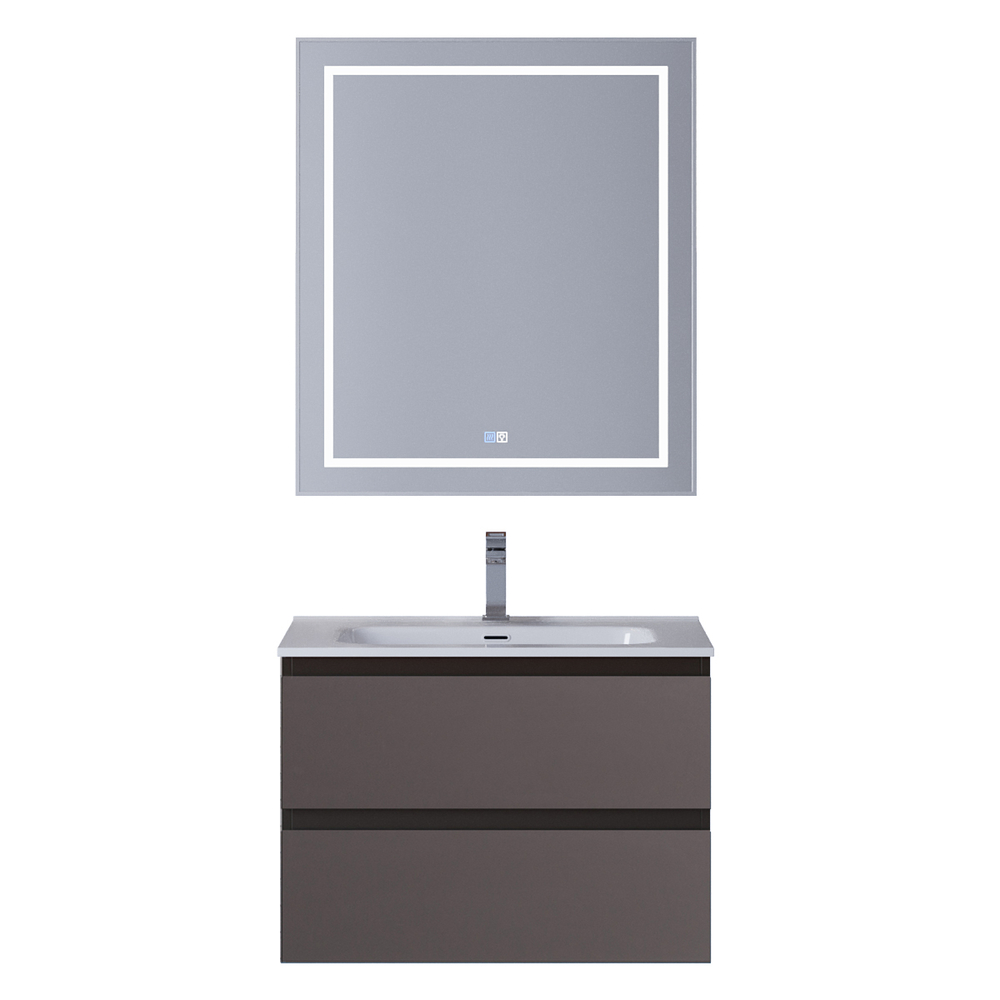 Тумба с раковиной подвесная BelBagno KRAFT-600-2C-SO-GSO Темно-Серый матовый, раковина белая BB600ETL