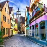 Алмазная мозаика 30*40см "Яркий город" (Арт. WFS017)