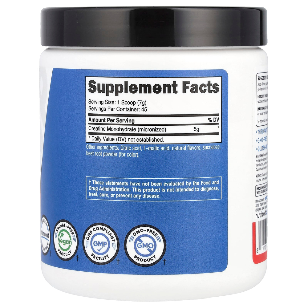 Nutricost, Performance, моногидрат креатина, фруктовый пунш, 300 г (10,7 унции)