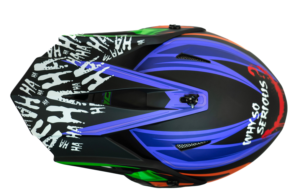 Мотошлем ROQVI JOKER фиолетовый/оранжевый/зеленый матовый (Мотошлем ROQVI JOKER фиолетовый/оранжевый/зеленый матовый )