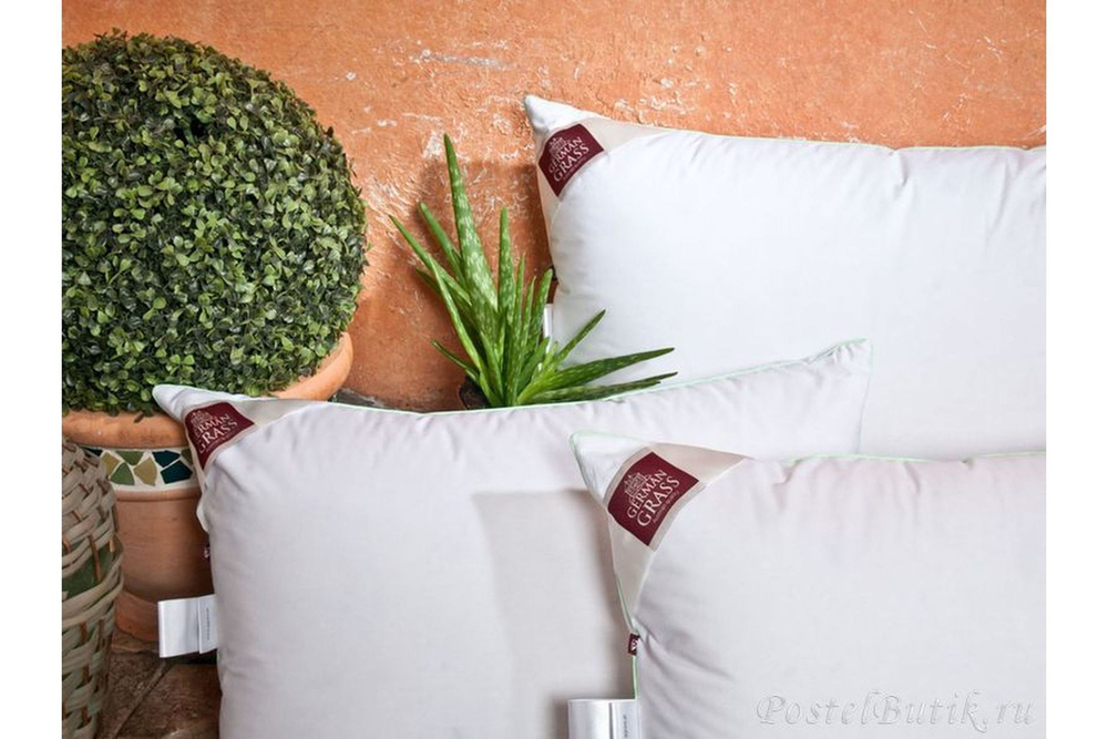 Подушка пуховая 70х70 German Grass 3D Aloe Vera Австрия-Россия в интерьере 2