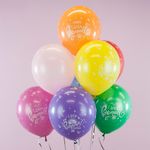 Воздушный Шар (12''/30 см) С Днем Рождения! (воздушные сердца), Ассорти, пастель, 5 ст, 25 шт.