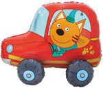 Шар 3D (29''/74 см) Фигура, Три Кота, Компот в машинке, 1 шт. в уп.