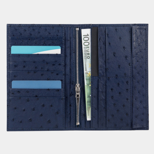 Кожаный длинный кошелек Secret+ синего цвета