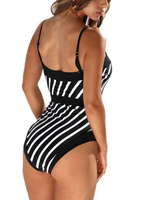 Совместный купальник с формованными чашками Monopoli (Размер: B/XL) (Цвет: черный с белым)