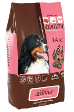 Сухой корм Дилли для взрослых собак всех пород, рыба, 14 кг