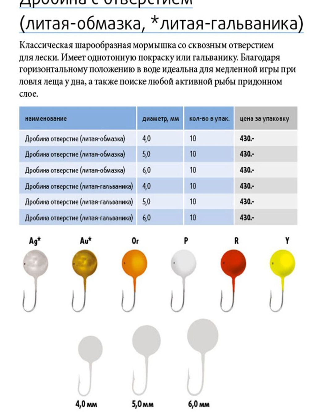 Мормышка ДРОБИНА ОТВЕРСТИЕ, R, 10 шт 0,52 г
