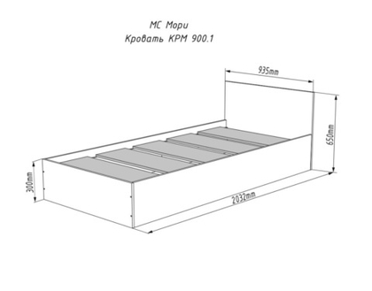 МС Мори Кровать КРМ 900.1 (МП) Графит