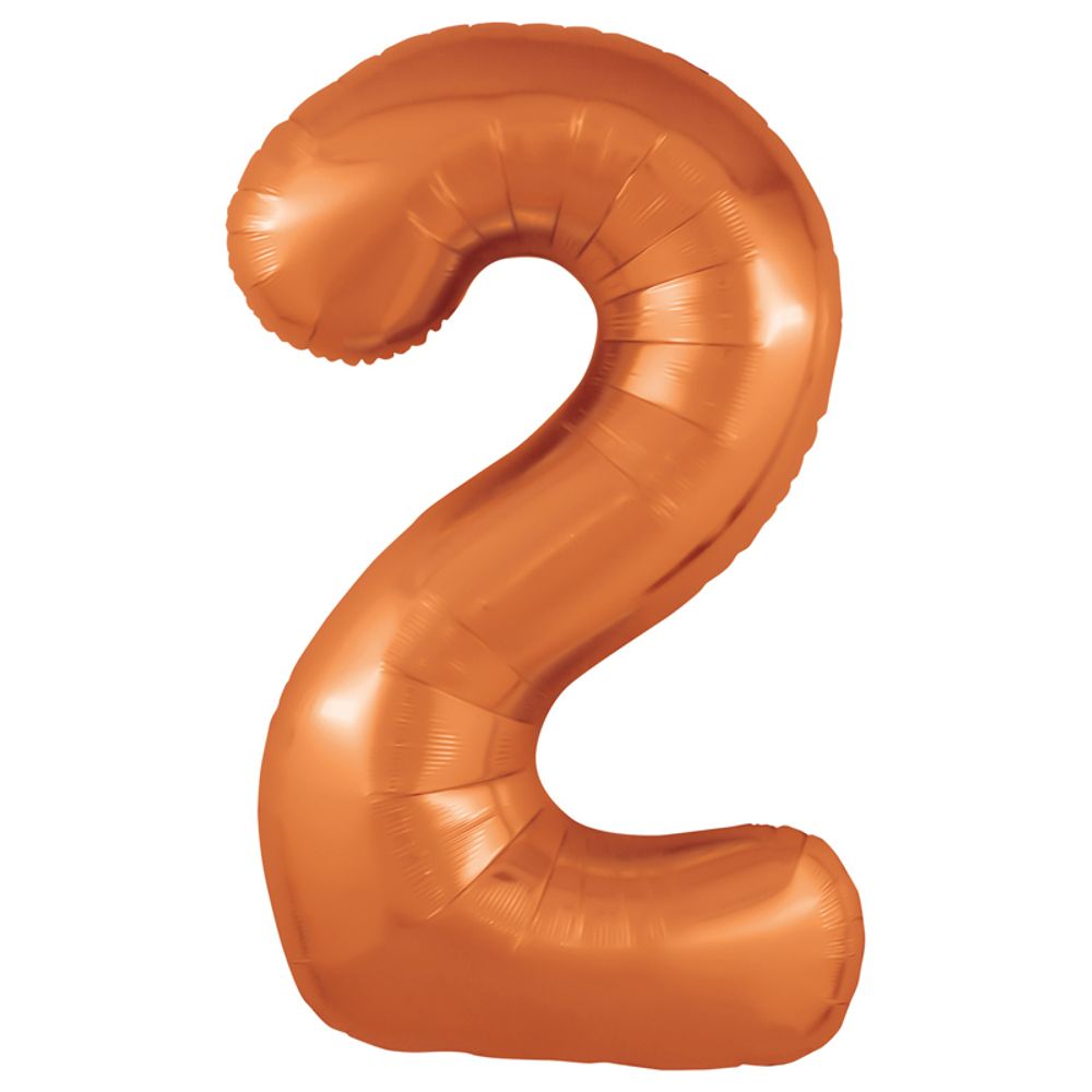 Agura Шар 40'' / 102 см "Цифра 2" Slim Папайя (БГ-60)  Изображение2