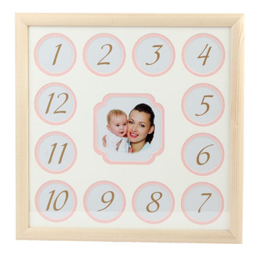 Image Art Серия Eco С22 30x30 1-ый Год Жизни, Розовый 12 фото 7x7 + 1 фото 9x9 художественное паспар | Image Art