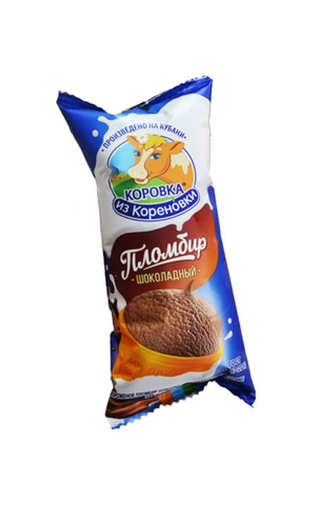 Мороженое Коровка из Кореновки Пломбир Шоколадный 15% 100г