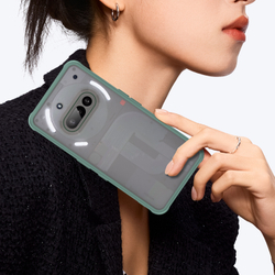 Защитный чехол с зелеными боковыми рамками для Nothing Phone 3a, задняя крышка тонированная прозрачная