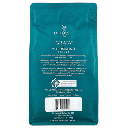 Lifeboost, Кофе Grata ™, молотый, средней обжарки, 340 г (12 унций)