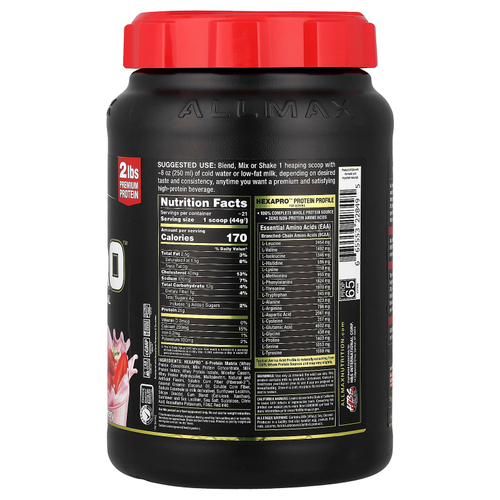 ALLMAX, Hexapro™, высокопротеиновая нежирная мука, со вкусом клубники, 907 г (2 фунта)