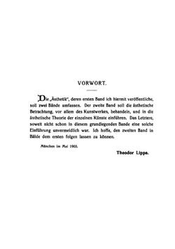 Ästhetik: Psychologie des schönen und der Kunst. Erster Teil. Grundlegung der Ästhetik | Theodor Lipps