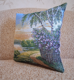 Декоративный гобеленовый чехол для интерьерной подушки Теплый вечер 38*38