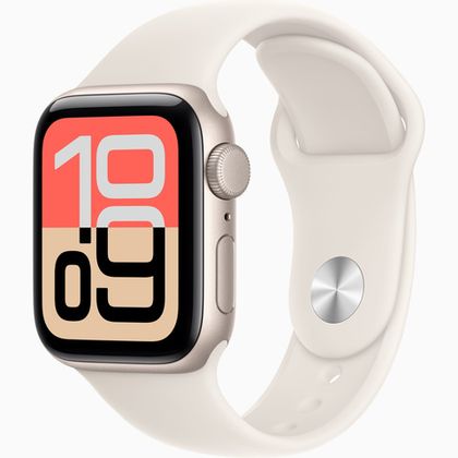 Apple Watch SE 3 (2025) 40mm Starlight Aluminium Case with Starlight Sport Band