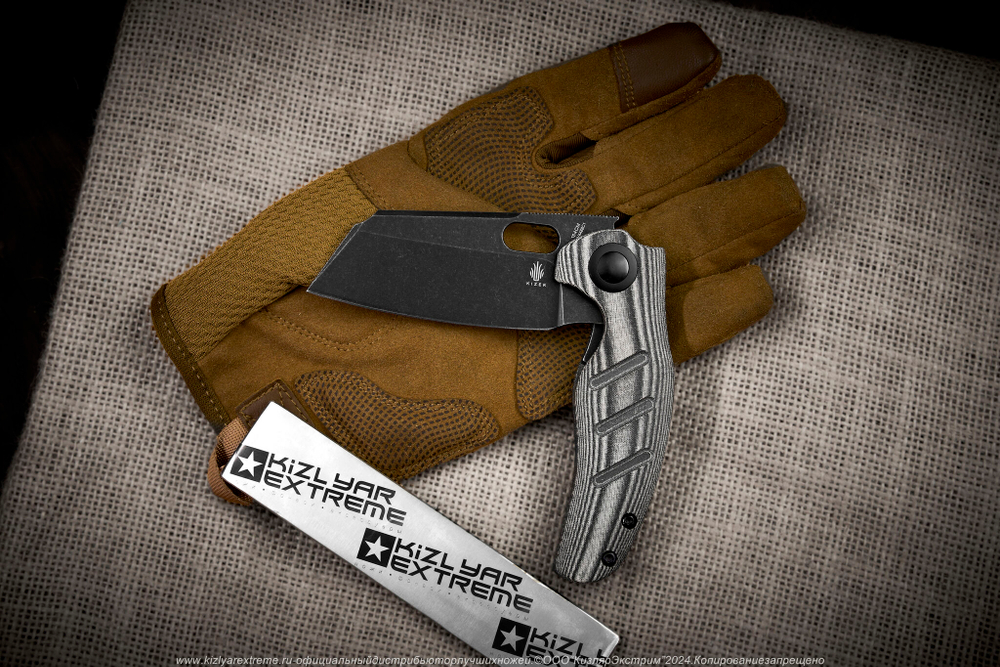 Складной нож Kizer С01С 154CM Черное Покрытие сталь рукоять Микарта