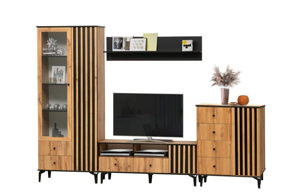 Комод Либерти 51.05 (опора h150) Дуб вотан/Черный