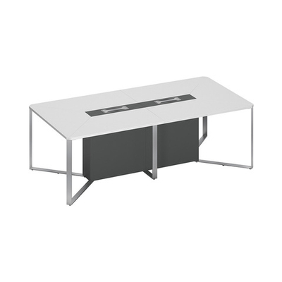 Стол для переговоров составной 2-секционный  белый премиум / антрацит премиум / антрацит премиум