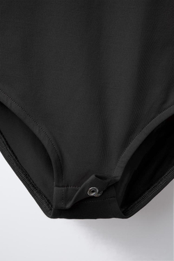 ZARA ОДНОТОННОЕ БОДИ С КОРОТКИМИ РУКАВАМИ, АНТРАЦИТОВО-СЕРЫЙ