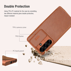 Кожаный чехол-книжка Nillkin Leather Qin Pro для Samsung Galaxy S25