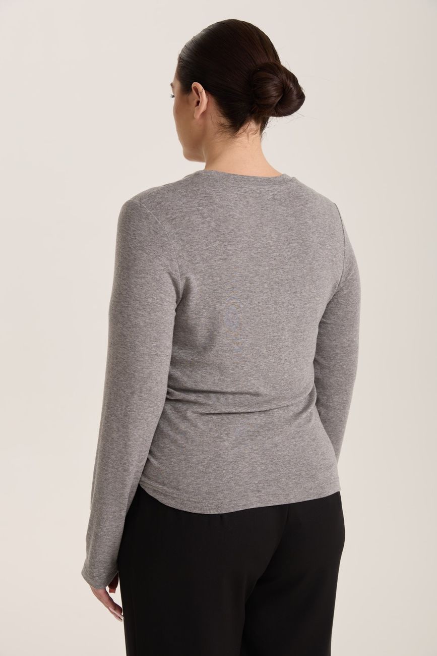 Лонгслив с шерстью мериноса, светло-серый