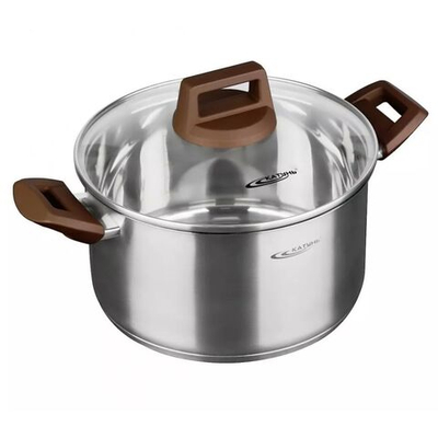 Кастрюля нерж, 5.7 л, с крыш, Катунь, Венера, КТ18-D-24, индукц