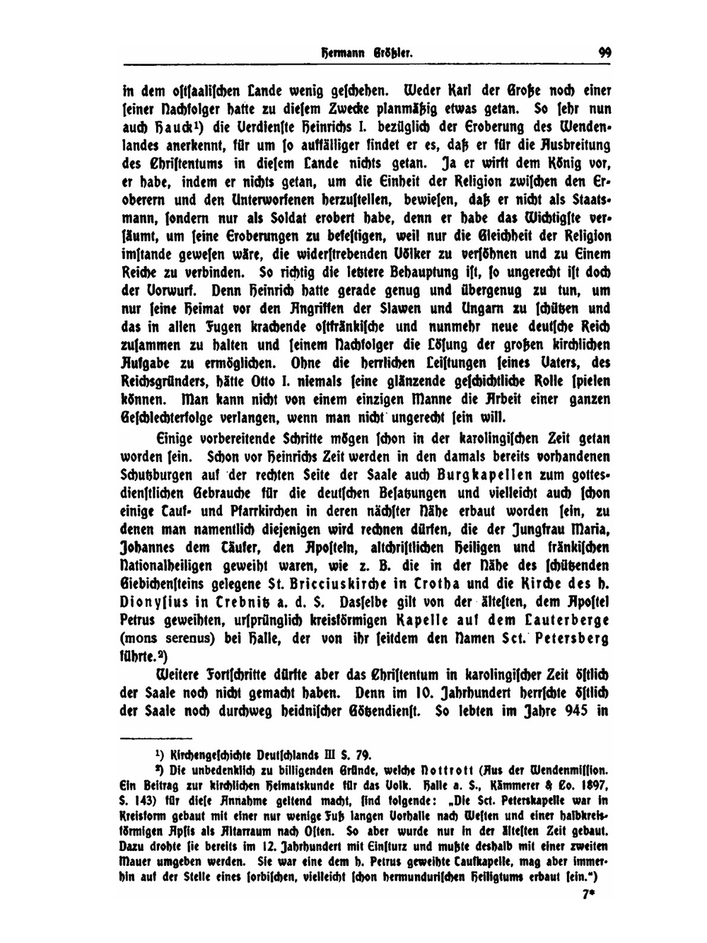 Die Begründung Der Christlichen Kirche in Dem Lande Zwischen Saale Und Elbe | H. Grössler