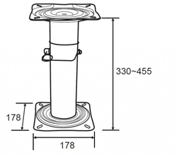 Стойка под кресло регулируемая (33-45 см.),сталь