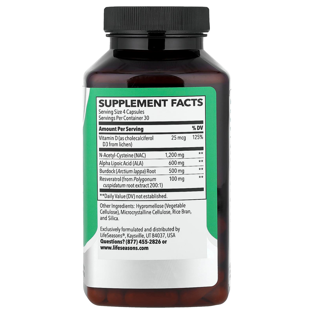 LifeSeasons, Therapeutics, поддержка почек, защита на клеточном уровне, 120 растительных капсул