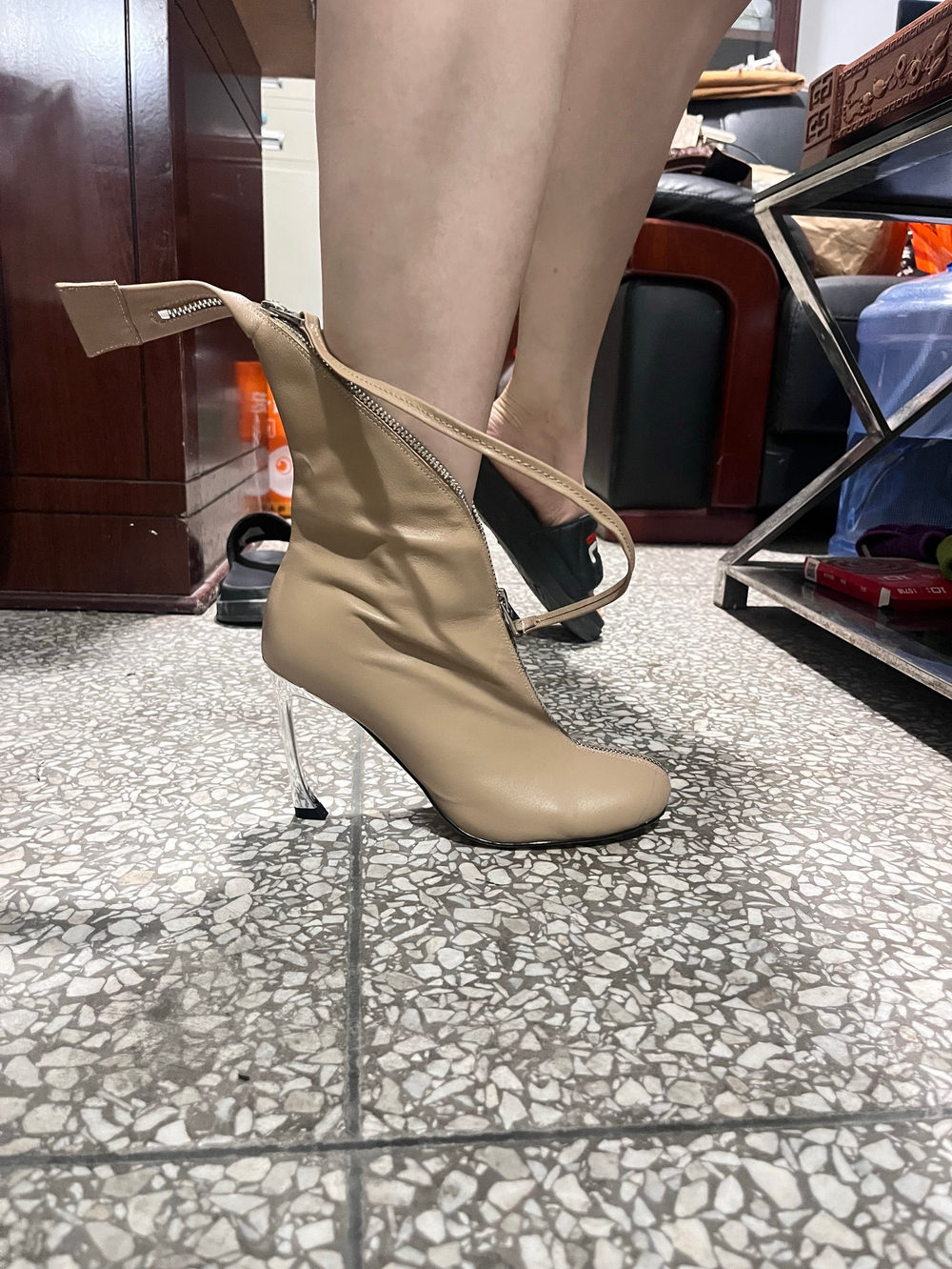 Ботильоны с замком GLAM BEIGE