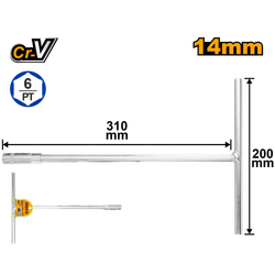 Торцевой ключ 14 мм с Т-образной ручкой INDUSTRIAL