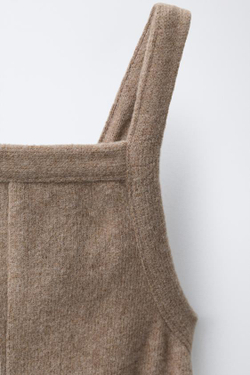 ZARA КОМБИНЕЗОН ИЗ МЯГКОЙ ТКАНИ, РЫЖЕВАТО-КОРИЧНЕВЫЙ