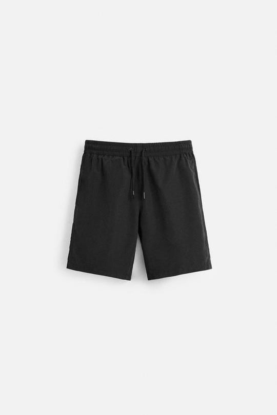 ZARA БАЗОВЫЕ ДЛИННЫЕ ПЛАВКИ, ЧЕРНЫЙ