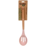 Ложка кухонная с прорезями силиконовая «CooKstyle» розовая 31,5*7см