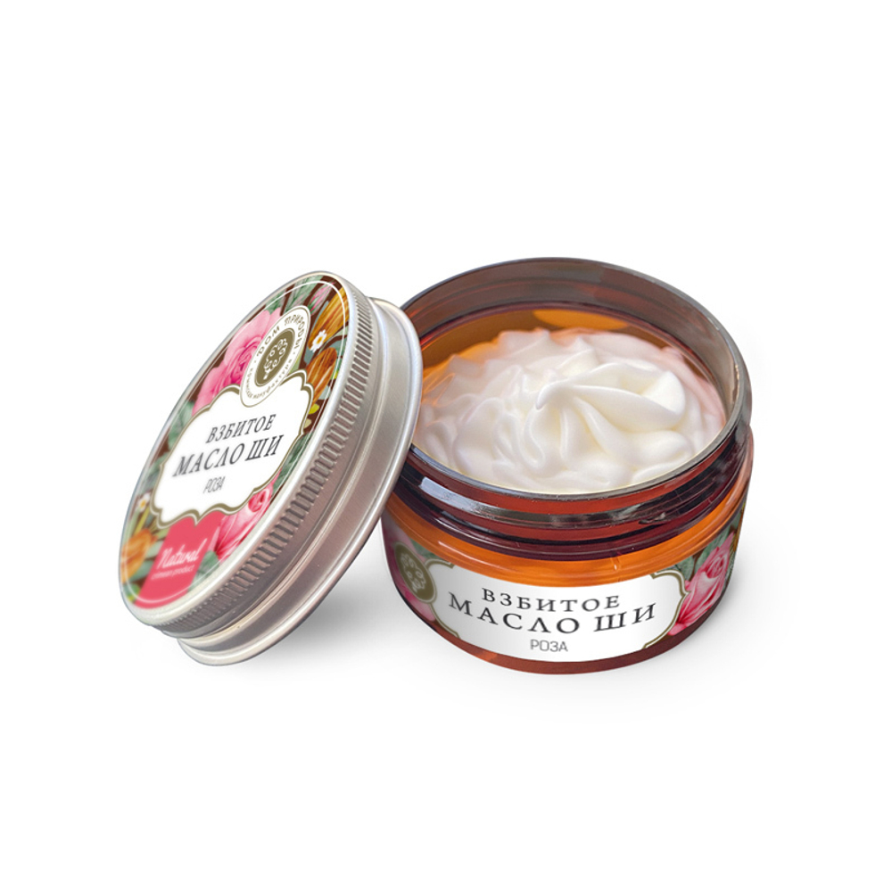 Взбитое масло ши для тела Роза, 45 г (4,3 б)