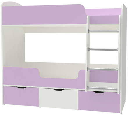 Кровать двухъярусная КарИВи Малыш Двойняшка Белый  Ирис