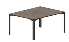 Составной стол на 2 рабочих места 118х156,6х75см (2 металлических  аутлета)