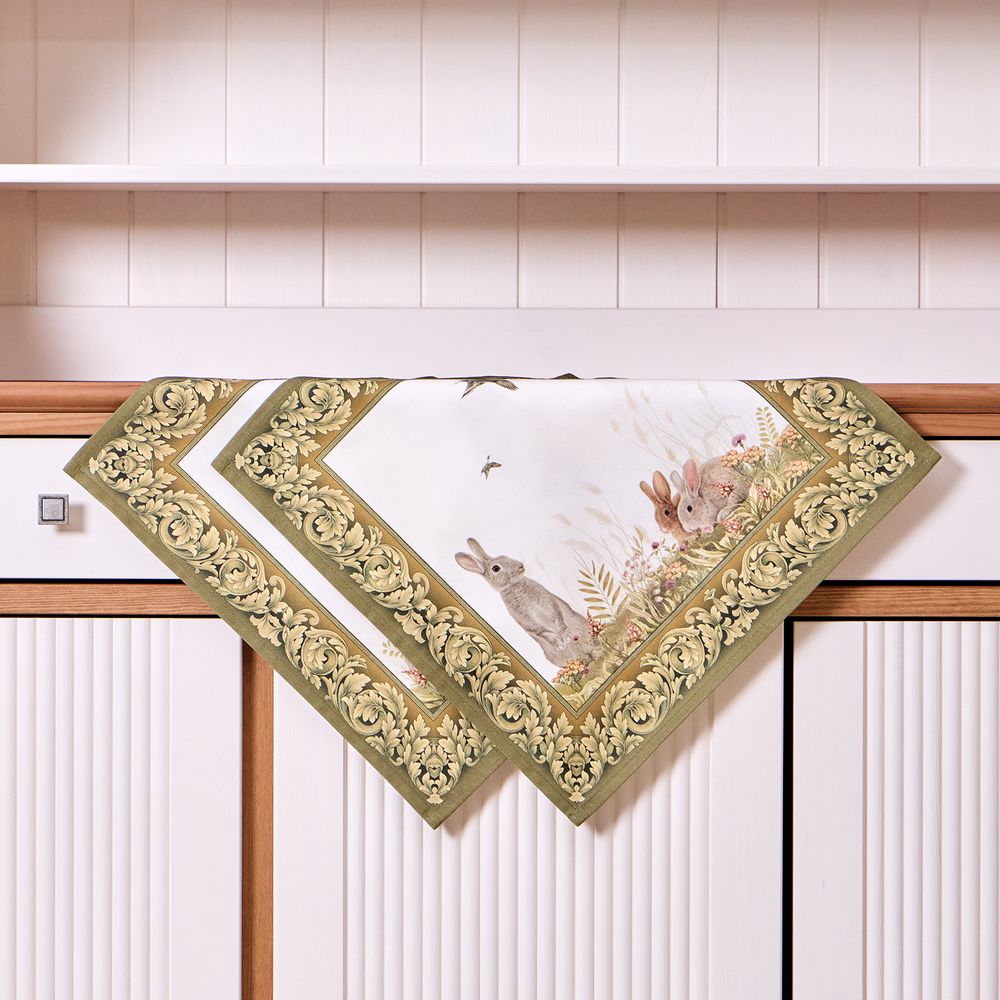 НАБОР САЛФЕТОК ИЗ 2-Х ШТ "ОХОТА" 40Х40СМ, ТВИЛ, 100% ХЛОПОК, ЛИСА