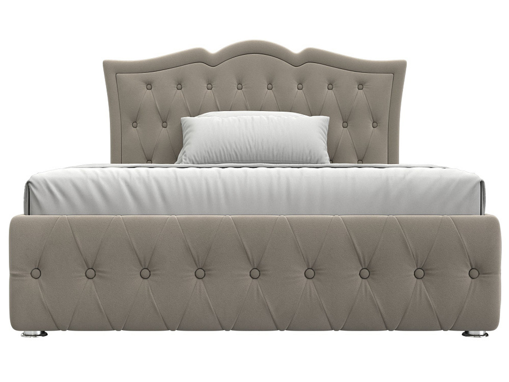 Кровать интерьерная Герда 140, Бежевый, Микровельвет, 28176