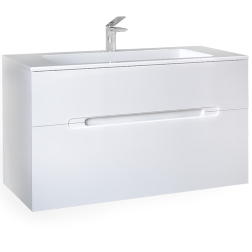 Тумба с раковиной Jorno Modul 100 см Mоl.01.97/P/W белая