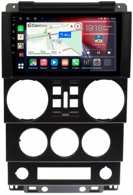 Магнитола для Jeep Wrangler 3 2006-2010 (4 двери) - Canbox 9-023 Qled, Android 10, ТОП процессор, SIM-слот
