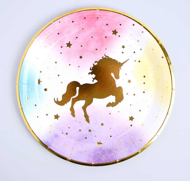 Тарелка бумажная «Единорог», с тиснением, набор 6 шт.