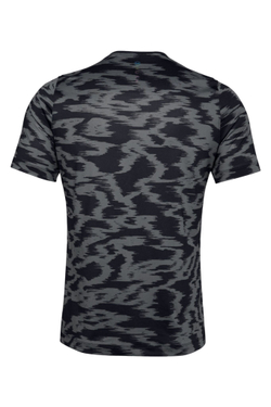 Футболка мужская теннисная Under Armour Men's UA RUSH HeatGear Fitted Short Sleeve Printed - black