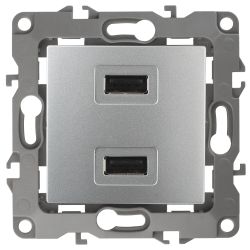 12-4110-03 ЭРА Устройство зарядное USB, 230В/5В-2100мА, IP20, Эра12, алюминий | ЭРА 12 Алюминий