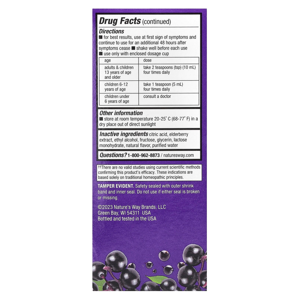 Nature's Way, Sambucus, Alpha CF, мультисимптомное средство от Flucare, с бузиной, 120 мл (4 жидк. унц.)