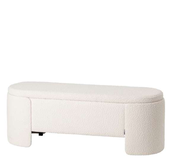 Банкетка Taks с местом для хранения букле белый